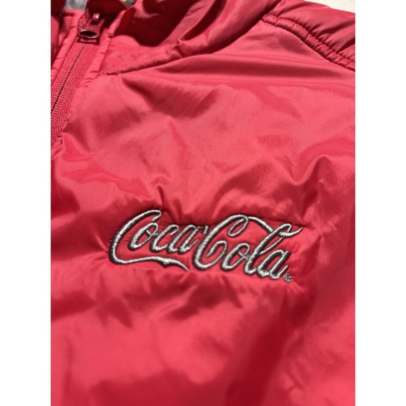 Coca Cola Full Zip Vest Solid Red Mens Size Large 100% Nylon - Picture 5 of 7